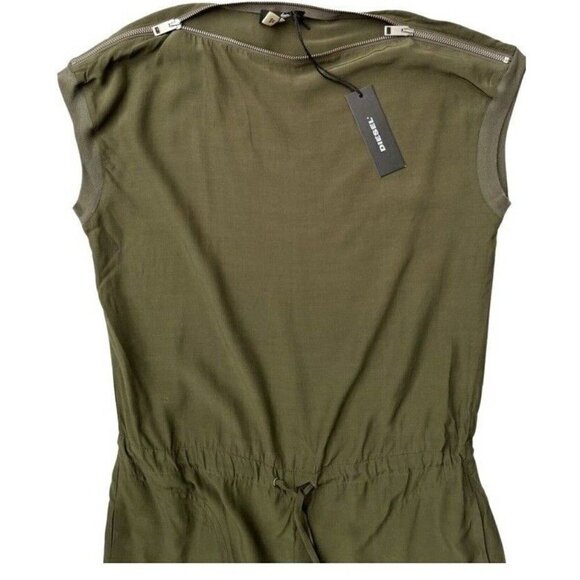Diesel R-LU Tuta Women's Jeans Overall Jumpsuit Khaki Size XS  L $298 DL5 - Picture 1 of 16